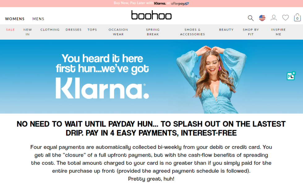 Boohoo Buy Now Pay Later Stores