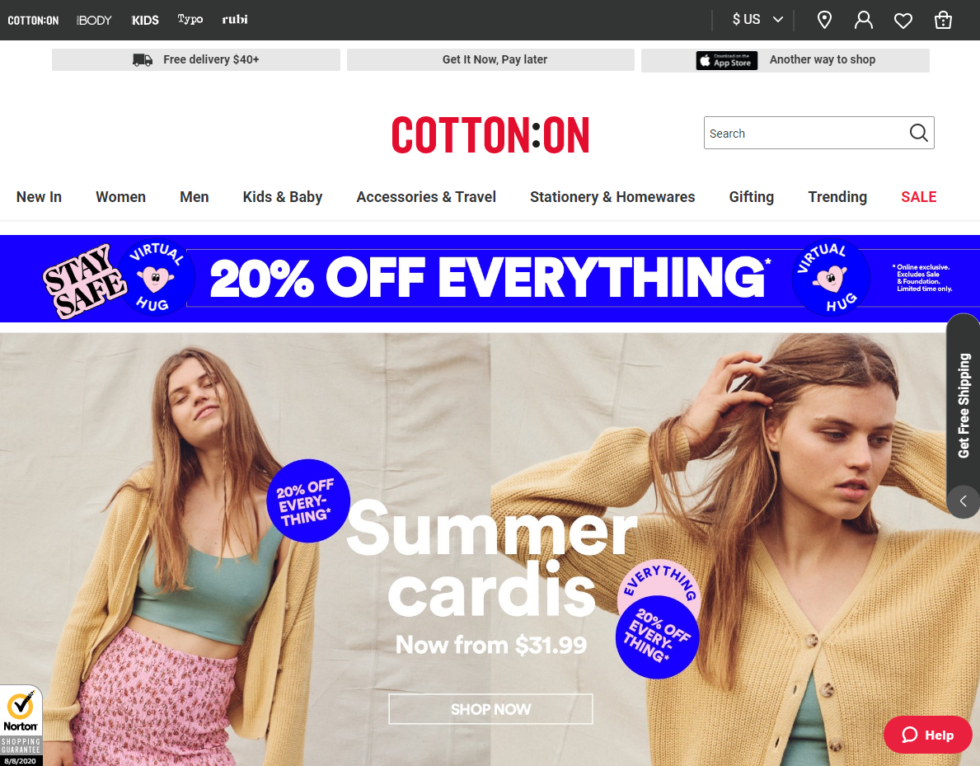 Cotton On Buy Now Pay Later Stores